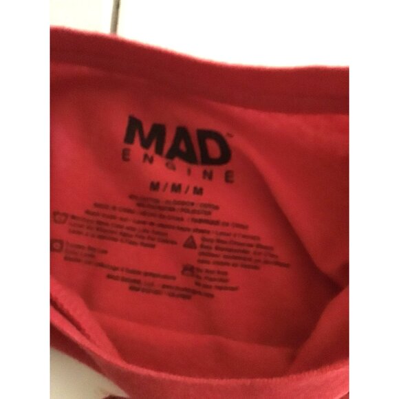 MAD ENGINE- WOMENS RED GRAPHIC CREW NECK SHORT SLEEVE COTTON T-SHIRT SIZE MEDIUM - Picture 3 of 6